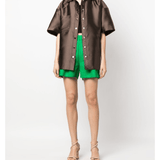 Short-sleeved Satin Shirt - Endless - UAE Rental and Resale for Women's Fashion