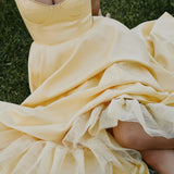 Mademoiselle Sunshine Satin Tulle Midi Dress