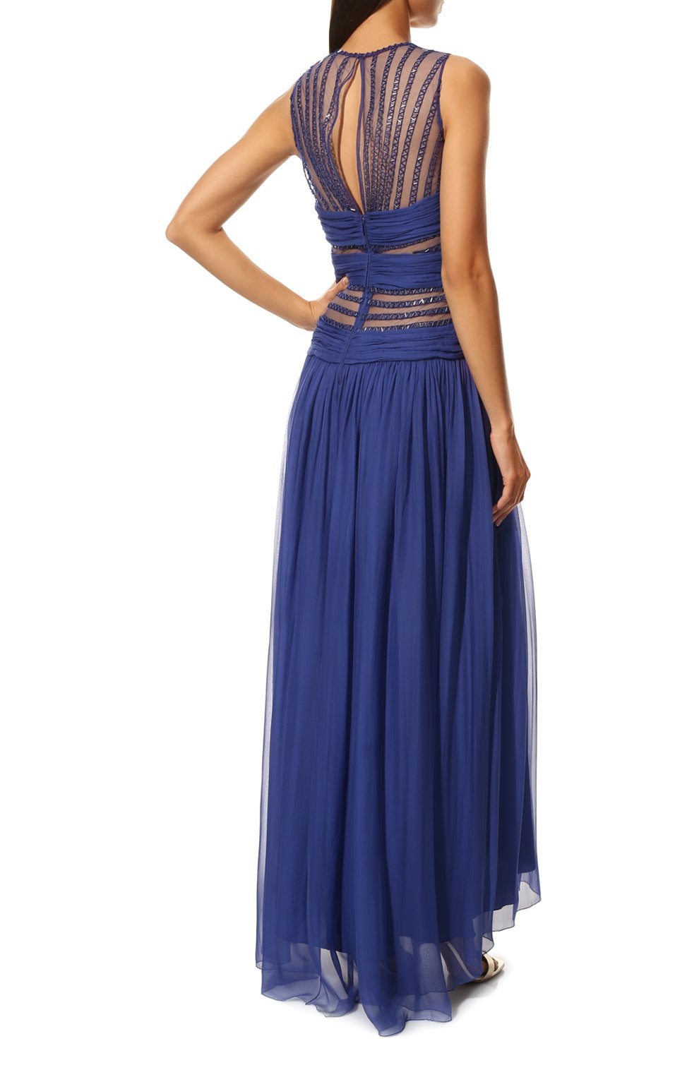 Silk Maxi Dress with Decorative Trim - Endless - UAE Rental and Resale for Women's Fashion