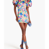 Silky Woven Puff-Sleeve Dress - Endless - UAE Rental and Resale for Women's Fashion