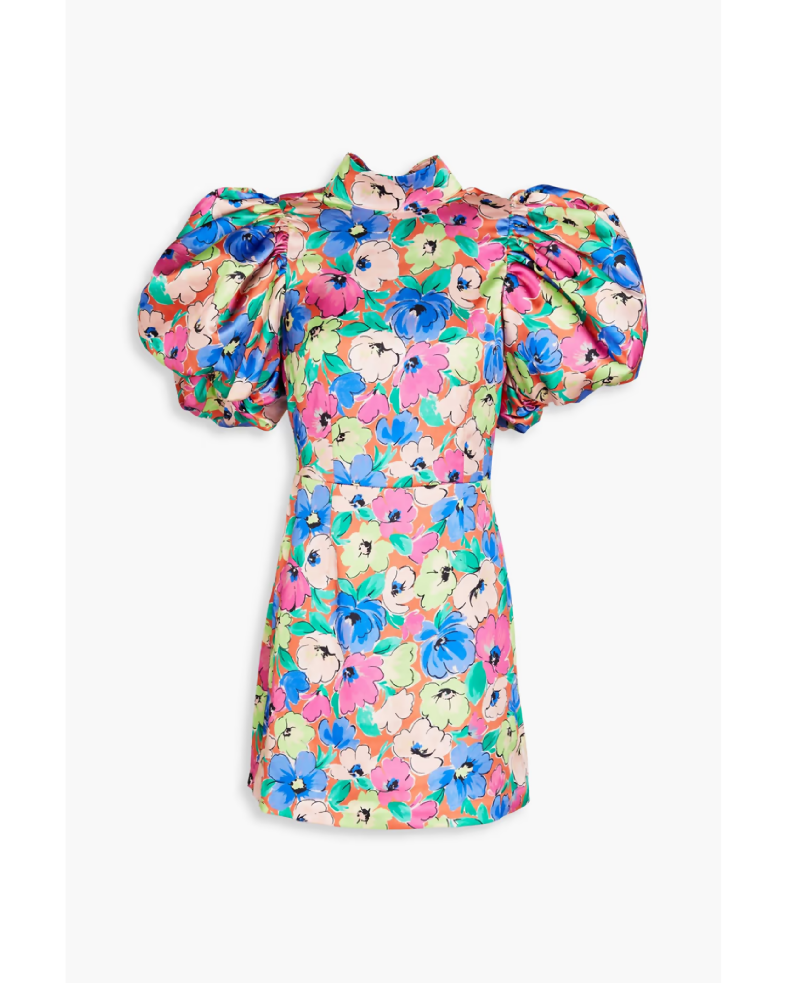 Silky Woven Puff-Sleeve Dress - Endless - UAE Rental and Resale for Women's Fashion