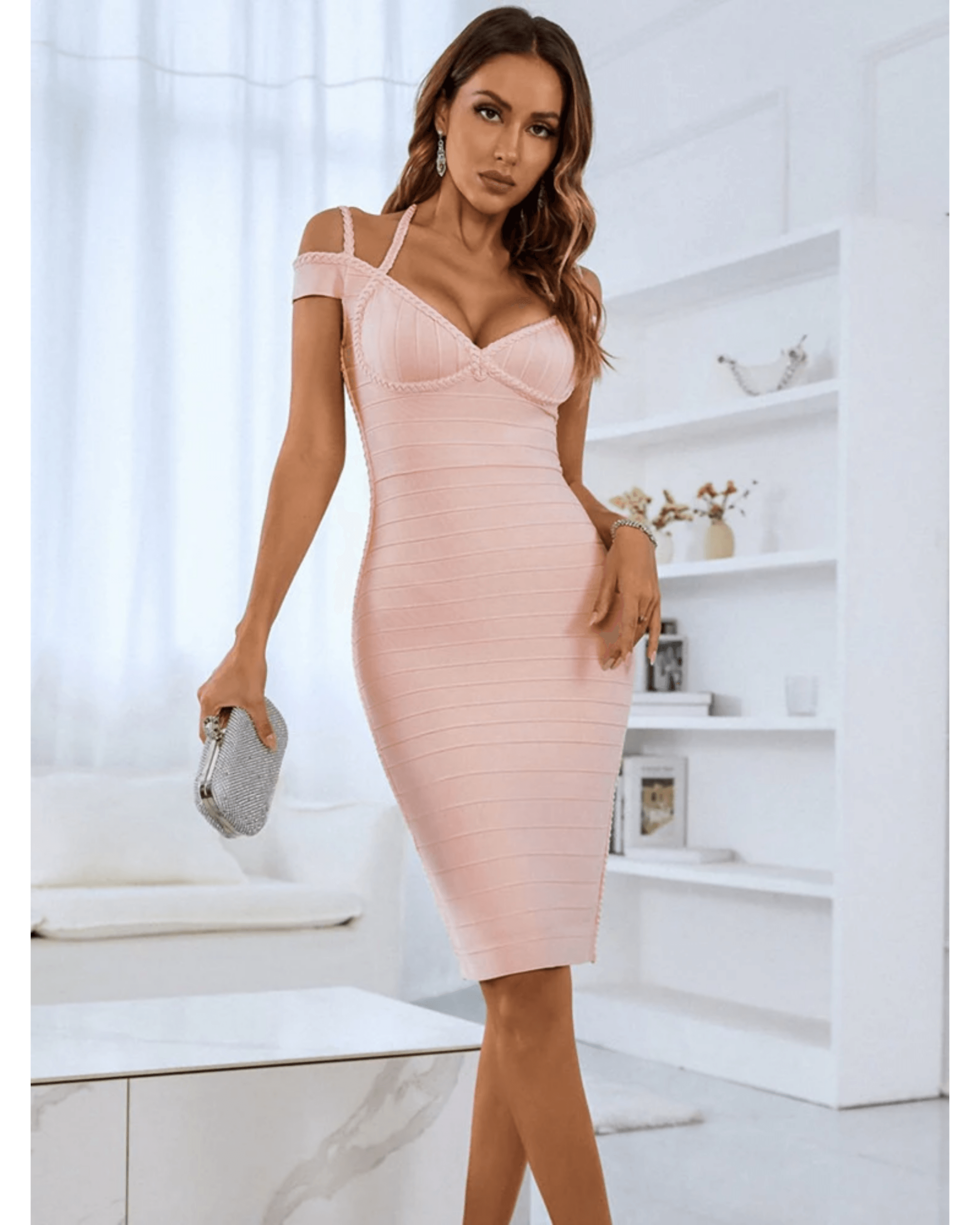 Sleeveless V-neck Bandage Dress - Endless - UAE Rental and Resale for Women's Fashion