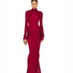 Slinky Jersey Sarong Maxi Dress in Samba Red - Endless - UAE Rental and Resale for Women's Fashion