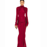 Slinky Jersey Sarong Maxi Dress in Samba Red - Endless - UAE Rental and Resale for Women's Fashion