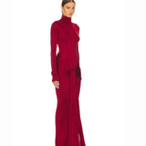 Slinky Jersey Sarong Maxi Dress in Samba Red - Endless - UAE Rental and Resale for Women's Fashion
