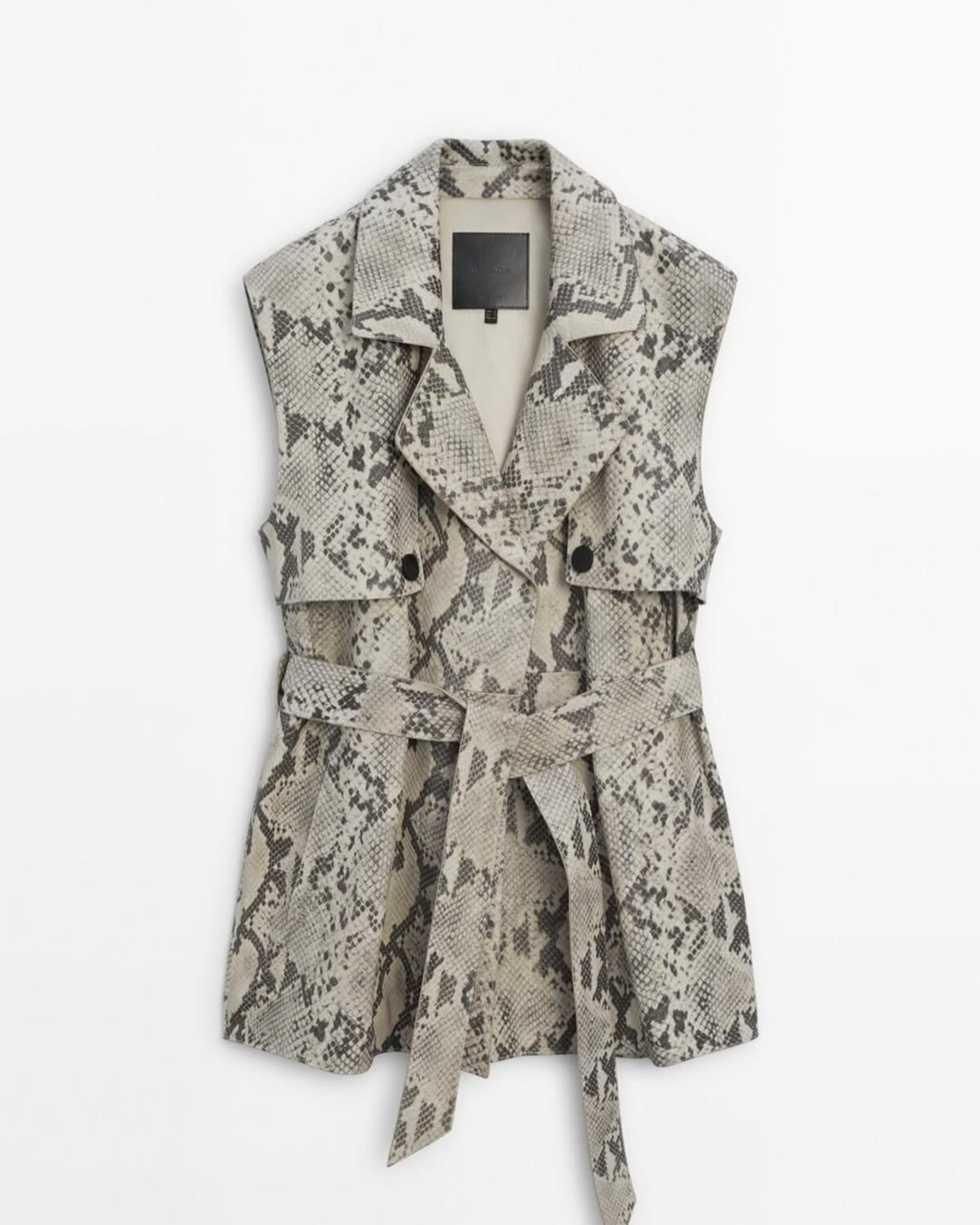 Snakeskin Print Leather Waistcoat - Endless - UAE Rental and Resale for Women's Fashion