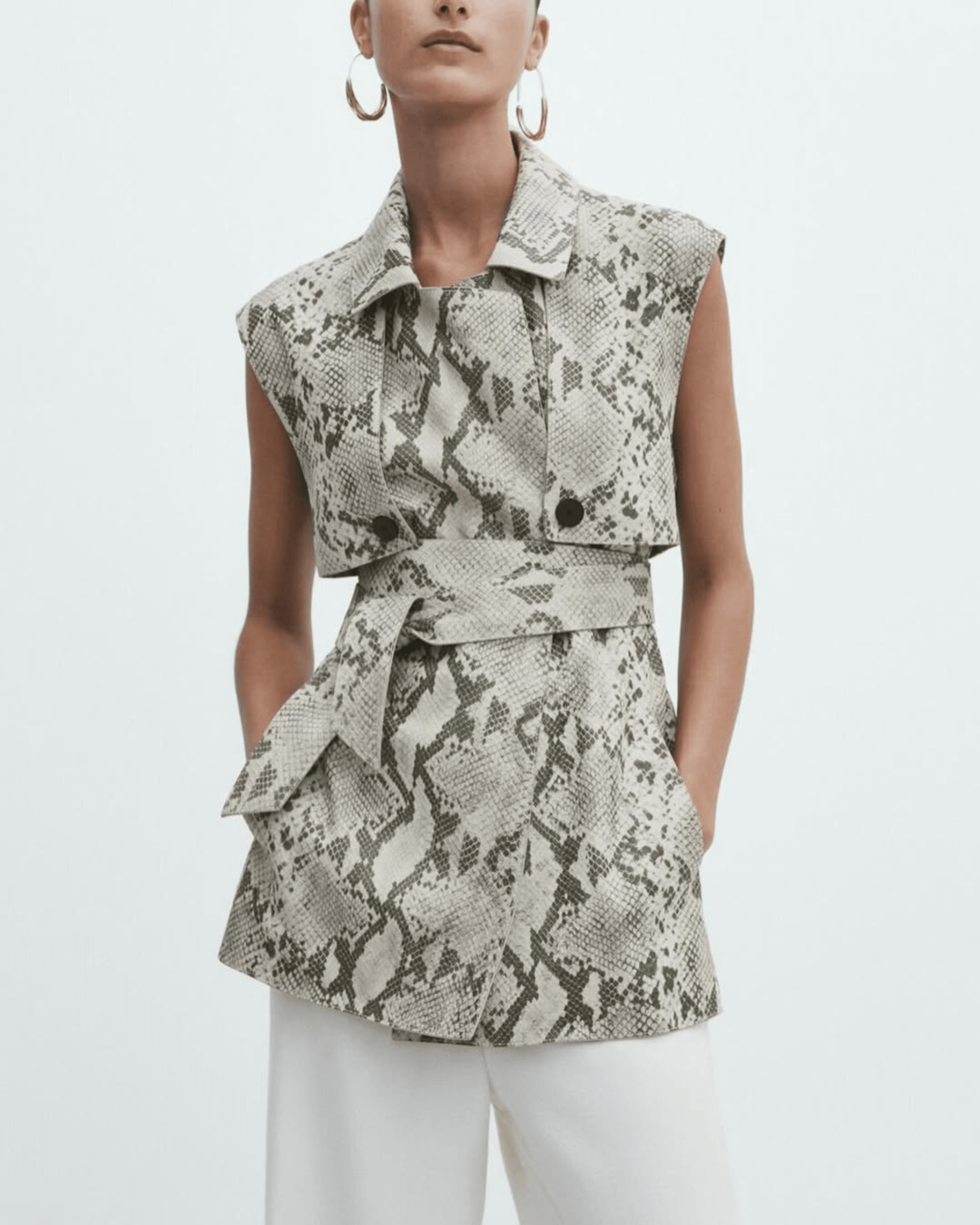 Snakeskin Print Leather Waistcoat - Endless - UAE Rental and Resale for Women's Fashion