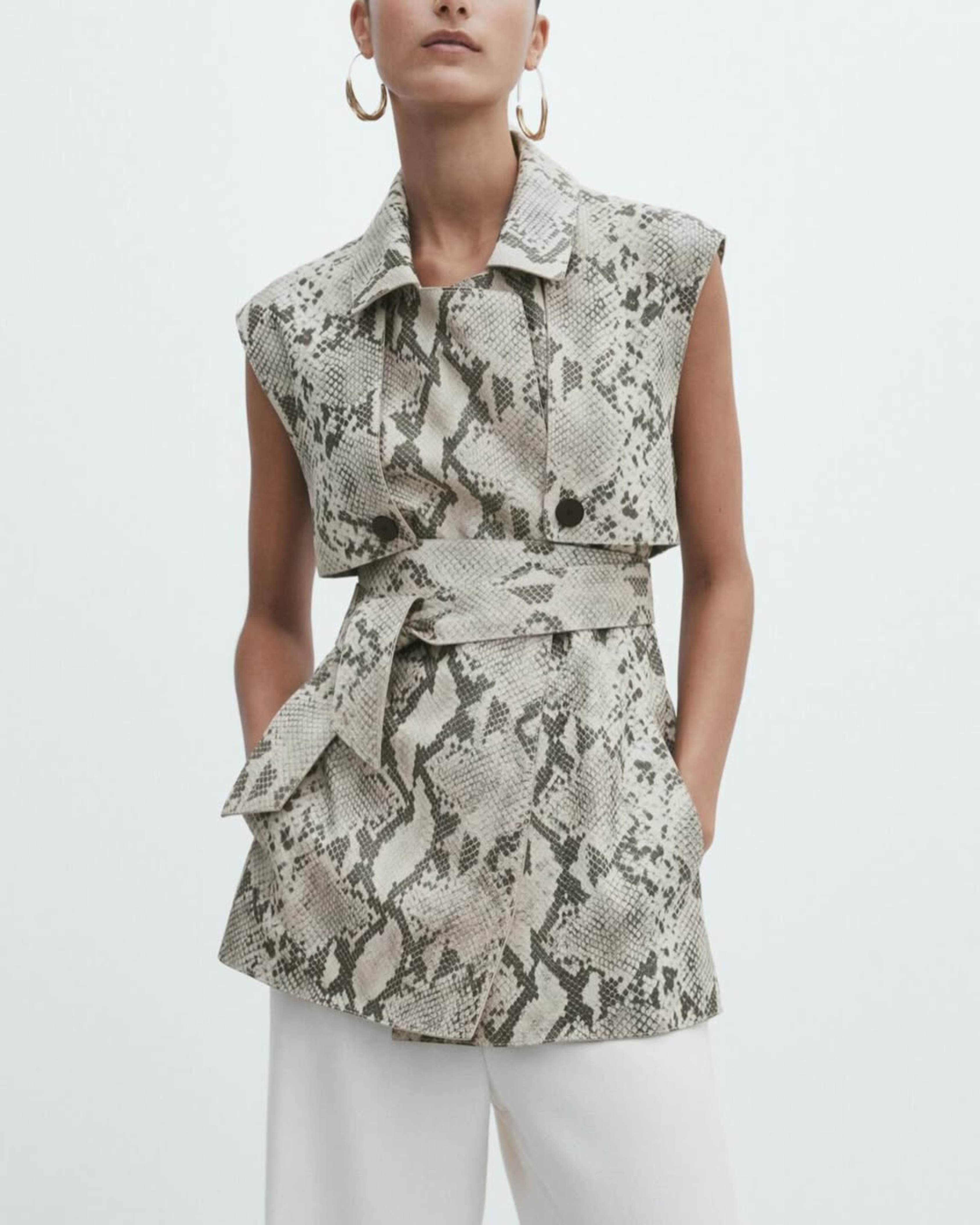 Snakeskin Print Leather Waistcoat - Endless - UAE Rental and Resale for Women's Fashion