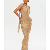 Soleil Halter Knitted Maxi Dress - Endless - UAE Rental and Resale for Women's Fashion