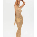 Soleil Halter Knitted Maxi Dress - Endless - UAE Rental and Resale for Women's Fashion