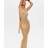 Soleil Halter Knitted Maxi Dress - Endless - UAE Rental and Resale for Women's Fashion