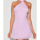 Sorrento Embellished Asymmetric Neck A-Line Mini Dress - Endless - UAE Rental and Resale for Women's Fashion
