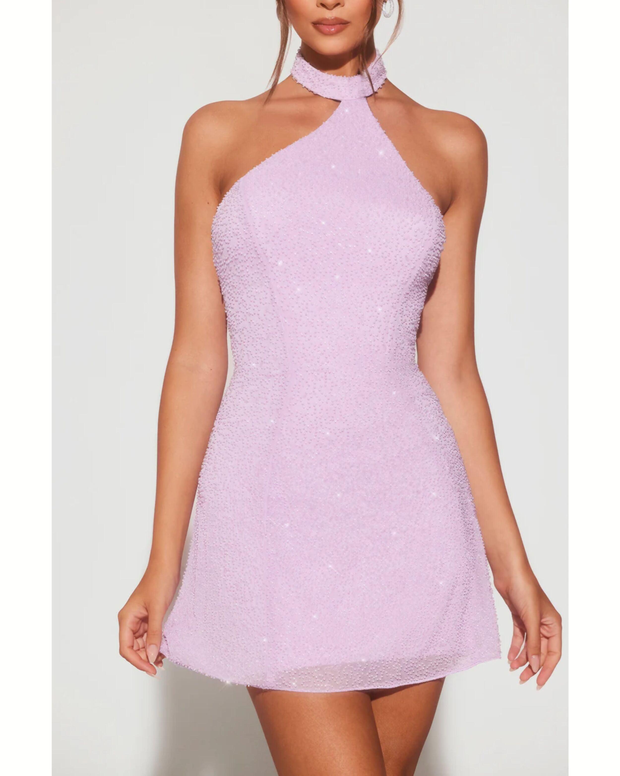 Sorrento Embellished Asymmetric Neck A-Line Mini Dress - Endless - UAE Rental and Resale for Women's Fashion