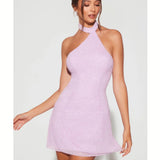 Sorrento Embellished Asymmetric Neck A-Line Mini Dress - Endless - UAE Rental and Resale for Women's Fashion