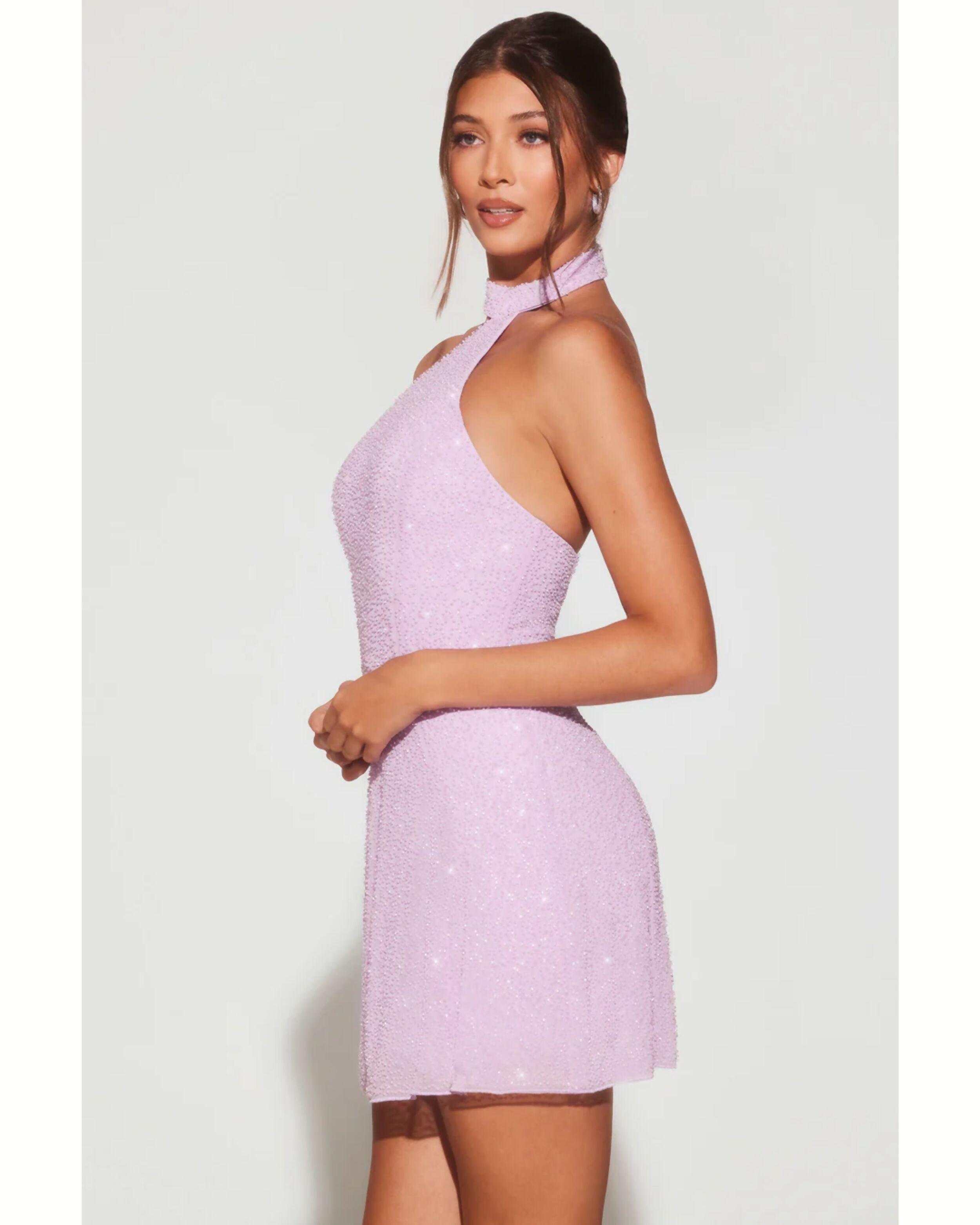 Sorrento Embellished Asymmetric Neck A-Line Mini Dress - Endless - UAE Rental and Resale for Women's Fashion
