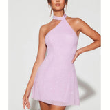 Sorrento Embellished Asymmetric Neck A-Line Mini Dress - Endless - UAE Rental and Resale for Women's Fashion