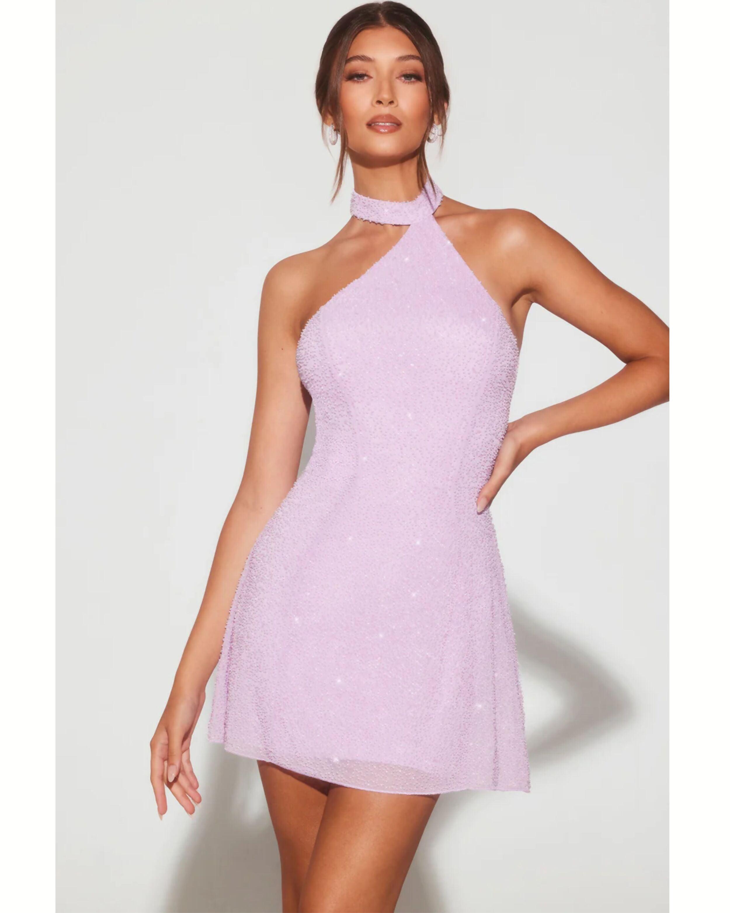 Sorrento Embellished Asymmetric Neck A-Line Mini Dress - Endless - UAE Rental and Resale for Women's Fashion