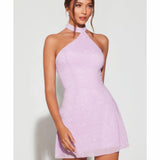 Sorrento Embellished Asymmetric Neck A-Line Mini Dress - Endless - UAE Rental and Resale for Women's Fashion