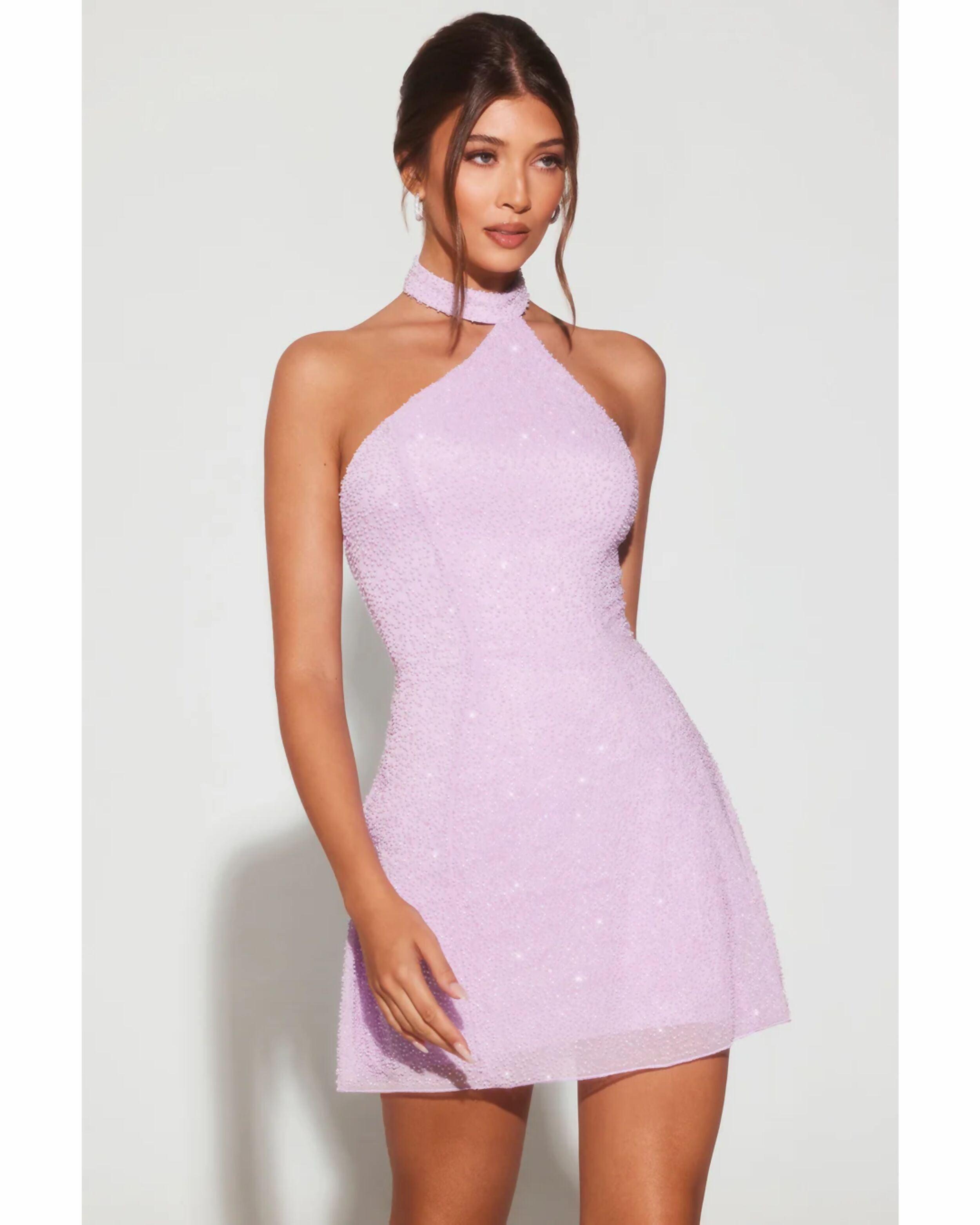 Sorrento Embellished Asymmetric Neck A-Line Mini Dress - Endless - UAE Rental and Resale for Women's Fashion