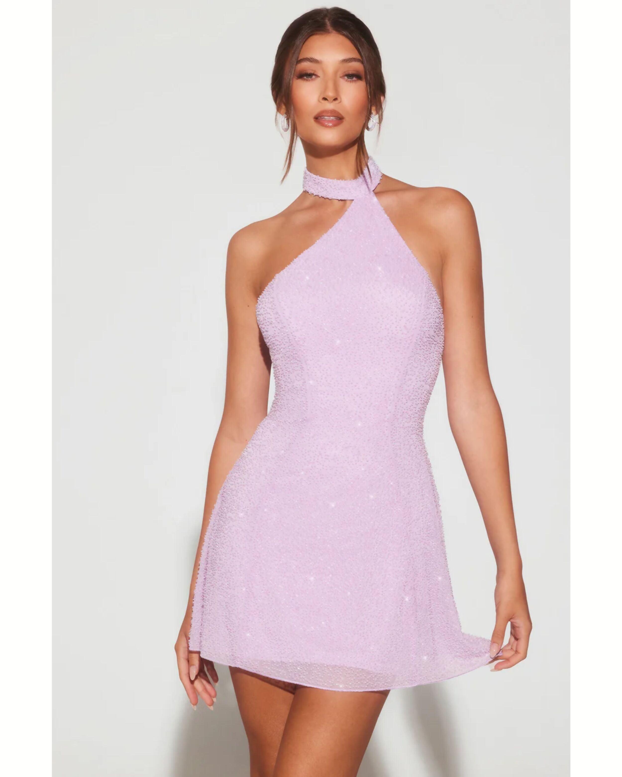 Sorrento Embellished Asymmetric Neck A-Line Mini Dress - Endless - UAE Rental and Resale for Women's Fashion