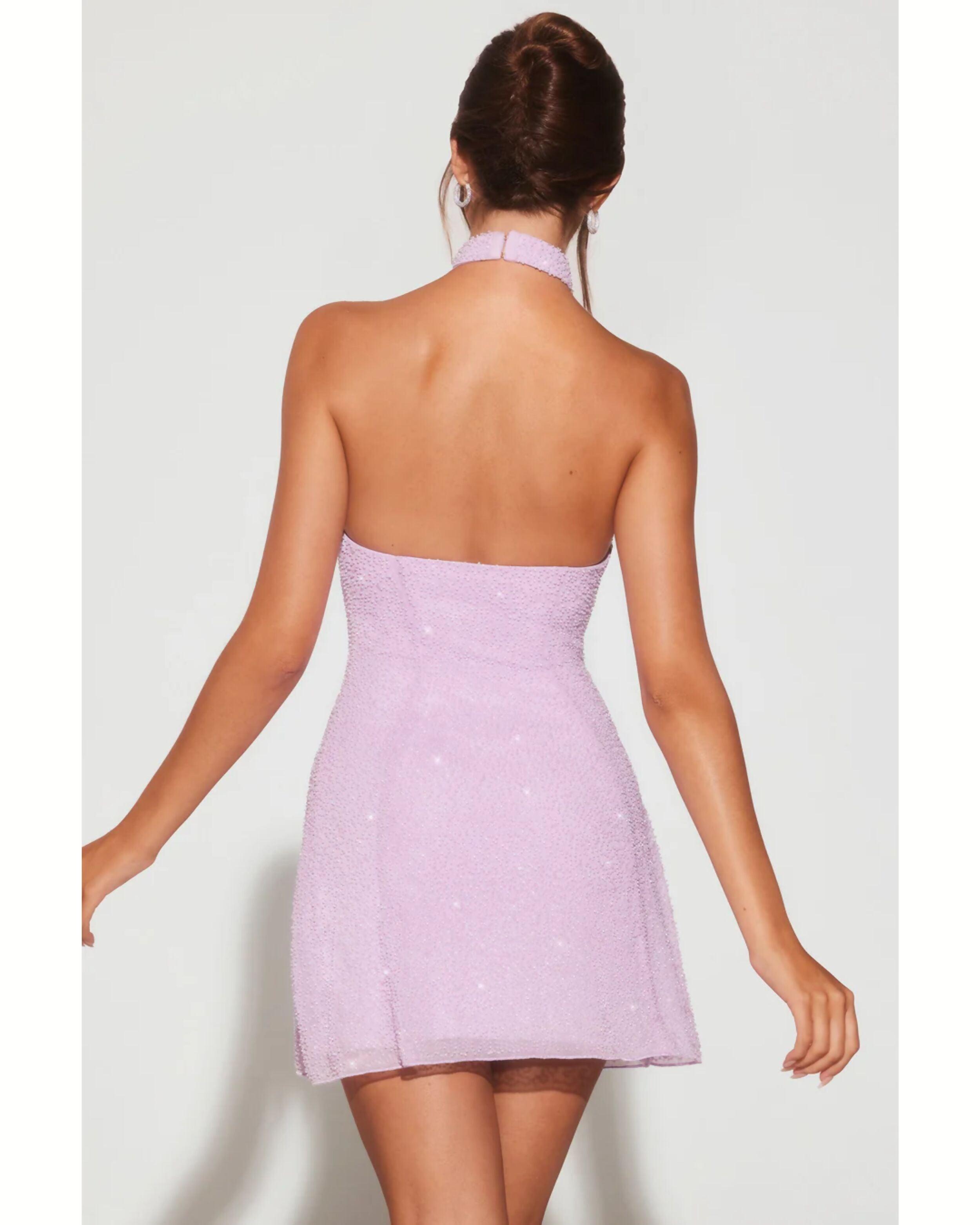 Sorrento Embellished Asymmetric Neck A-Line Mini Dress - Endless - UAE Rental and Resale for Women's Fashion