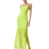 Steph Scoop Neck Fringe Dress - Endless - UAE Rental and Resale for Women's Fashion