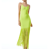 Steph Scoop Neck Fringe Dress - Endless - UAE Rental and Resale for Women's Fashion