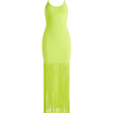 Steph Scoop Neck Fringe Dress - Endless - UAE Rental and Resale for Women's Fashion