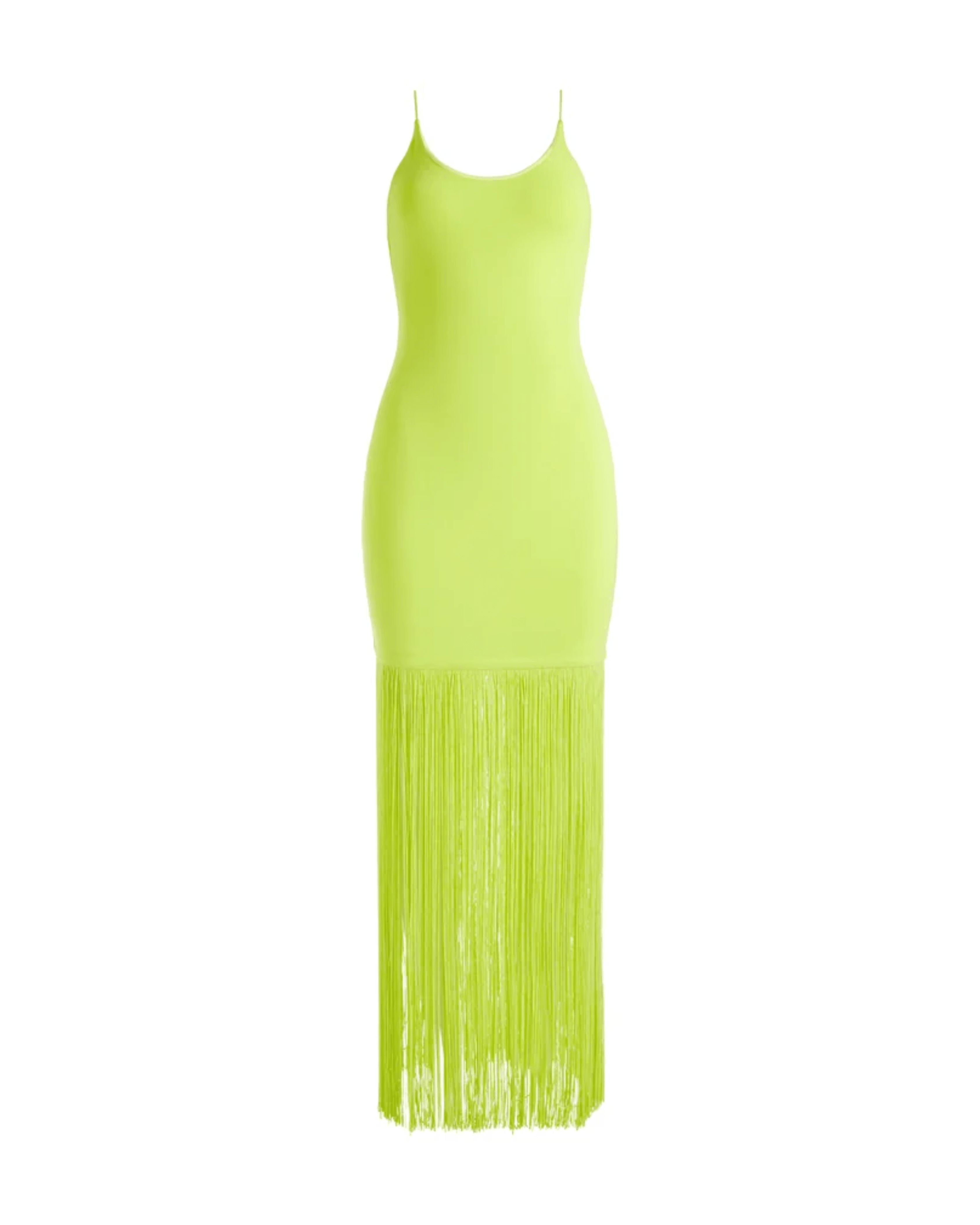 Steph Scoop Neck Fringe Dress - Endless - UAE Rental and Resale for Women's Fashion