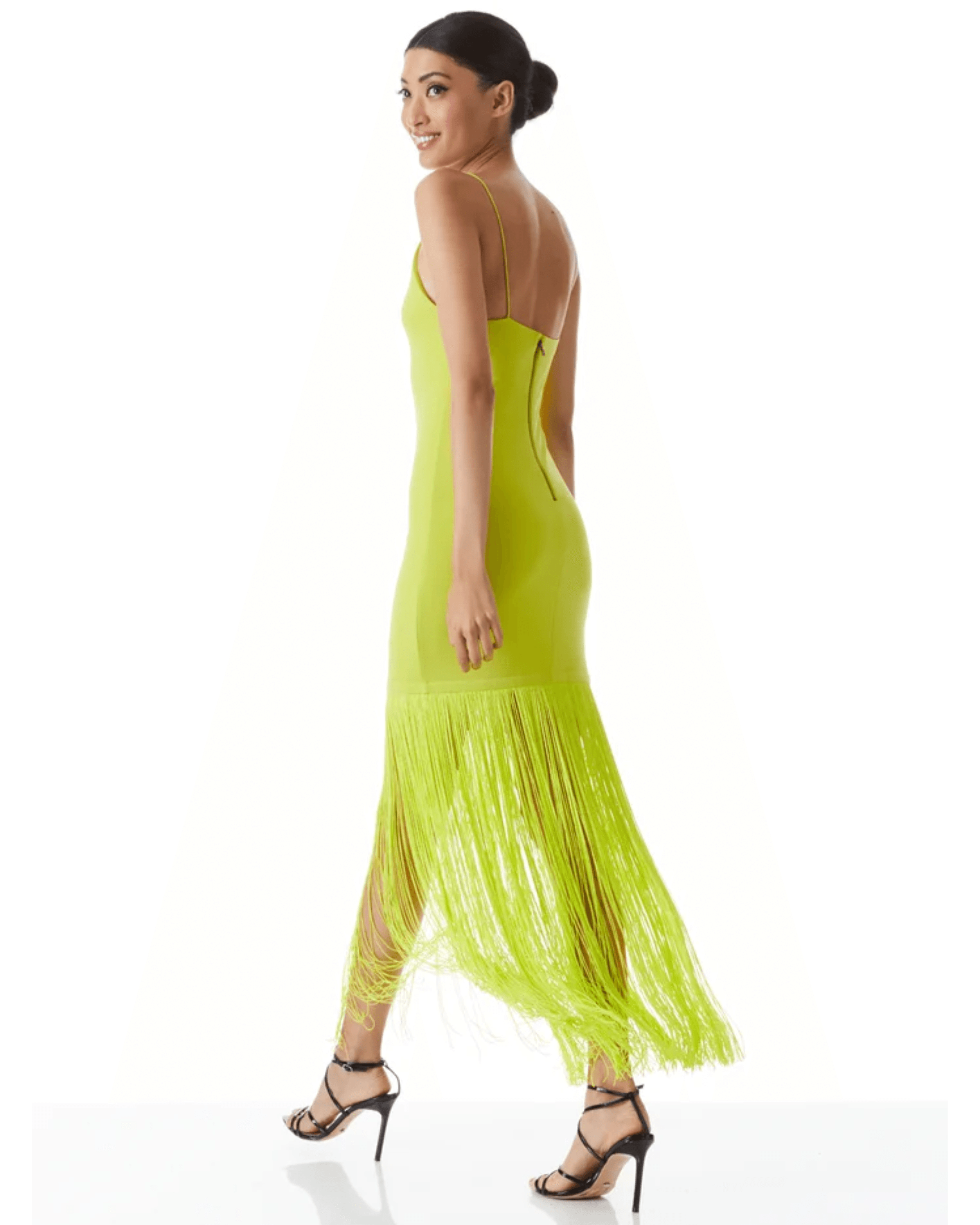 Steph Scoop Neck Fringe Dress - Endless - UAE Rental and Resale for Women's Fashion