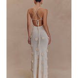 Suki Knit Maxi Dress With Flowers - Endless - UAE Rental and Resale for Women's Fashion