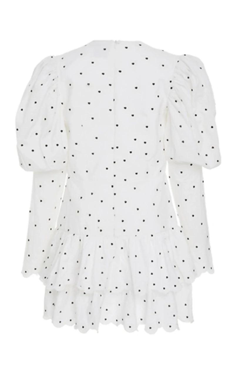 Sunny Embroidered Puff-sleeve Dress In White - Endless - UAE Rental and Resale for Women's Fashion