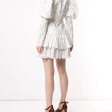 Sunny Embroidered Puff-sleeve Dress In White - Endless - UAE Rental and Resale for Women's Fashion