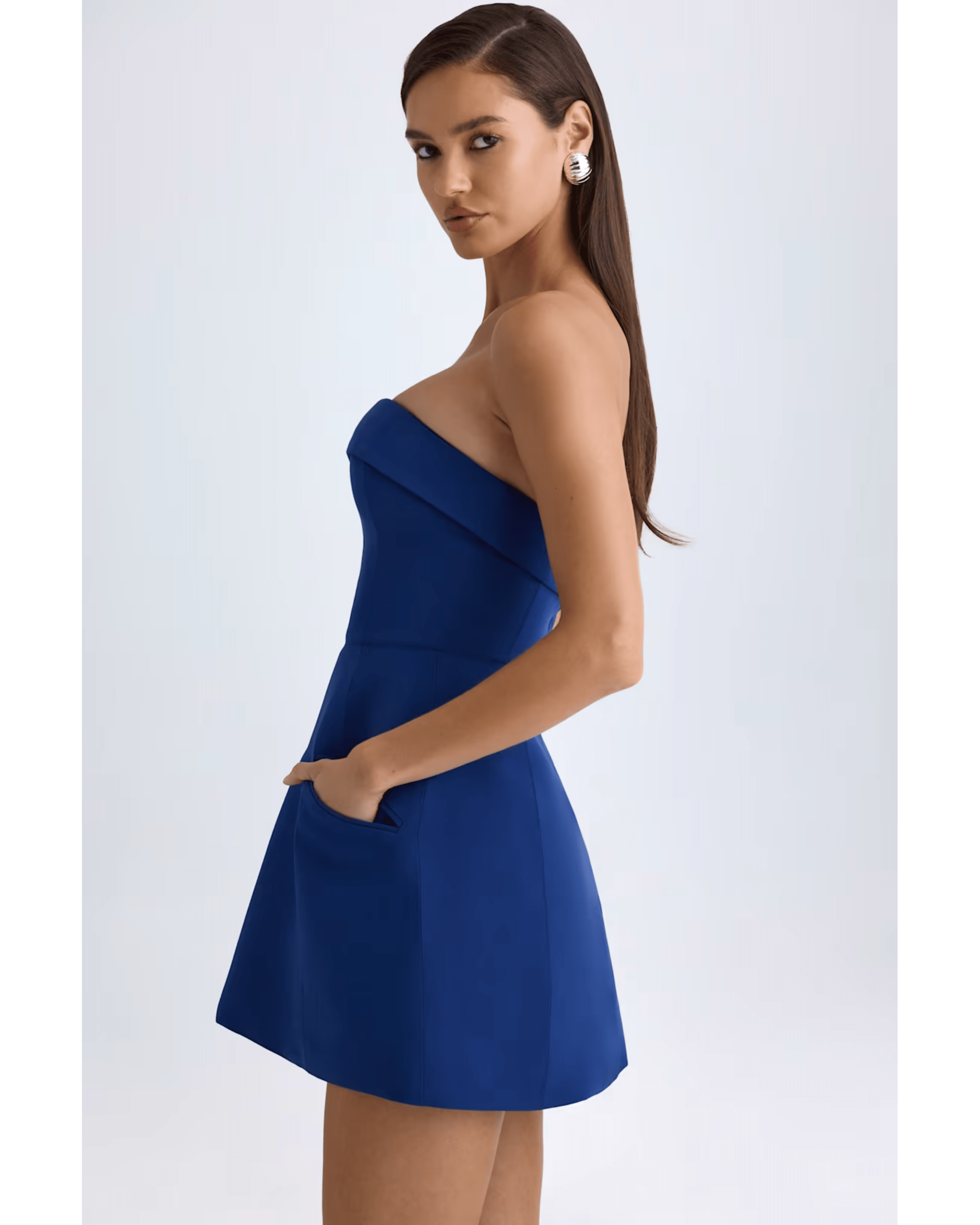 Taia Foldover-Neck Structured Tulip Mini Dress - Endless - UAE Rental and Resale for Women's Fashion