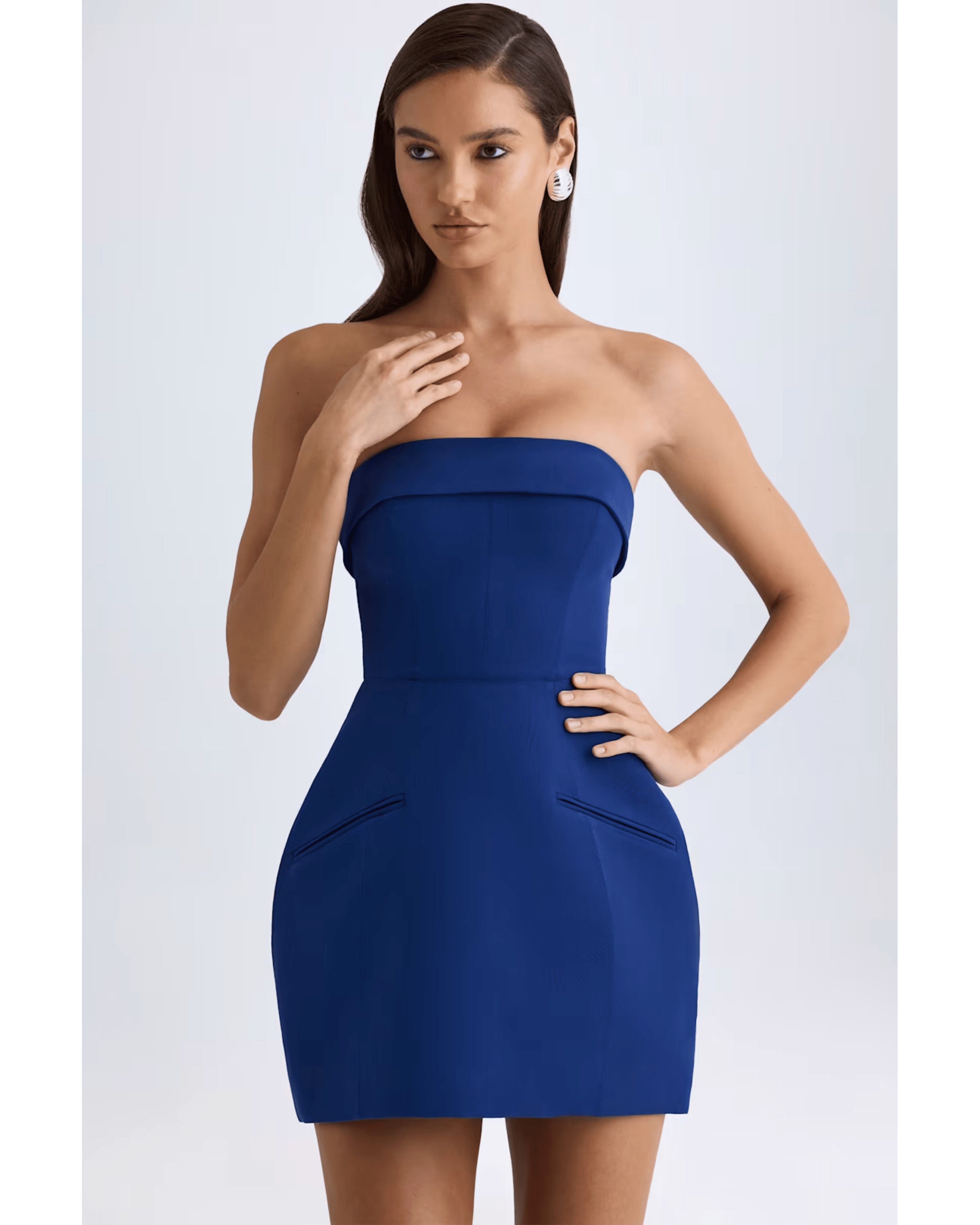 Taia Foldover-Neck Structured Tulip Mini Dress - Endless - UAE Rental and Resale for Women's Fashion