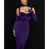Talika Grape Corset Midi Dress - Endless - UAE Rental and Resale for Women's Fashion