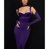 Talika Grape Corset Midi Dress - Endless - UAE Rental and Resale for Women's Fashion