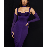 Talika Grape Corset Midi Dress - Endless - UAE Rental and Resale for Women's Fashion