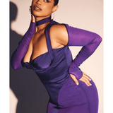 Talika Grape Corset Midi Dress - Endless - UAE Rental and Resale for Women's Fashion