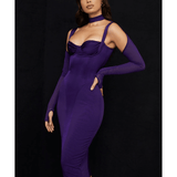 Talika Grape Corset Midi Dress - Endless - UAE Rental and Resale for Women's Fashion