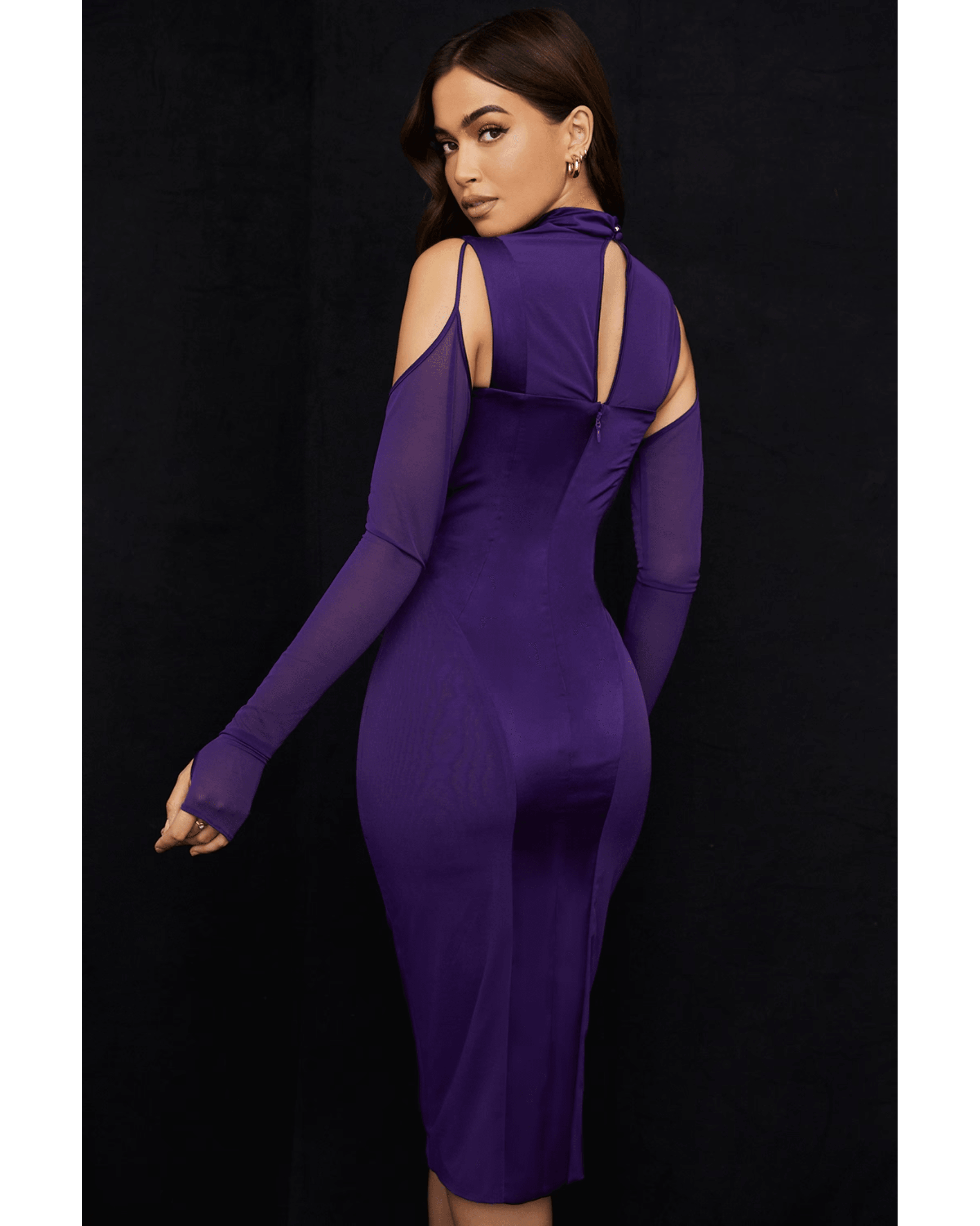 Talika Grape Corset Midi Dress - Endless - UAE Rental and Resale for Women's Fashion