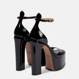 Tan-Go 155 Patent Leather Platform Sandals - Endless - UAE Rental and Resale for Women's Fashion