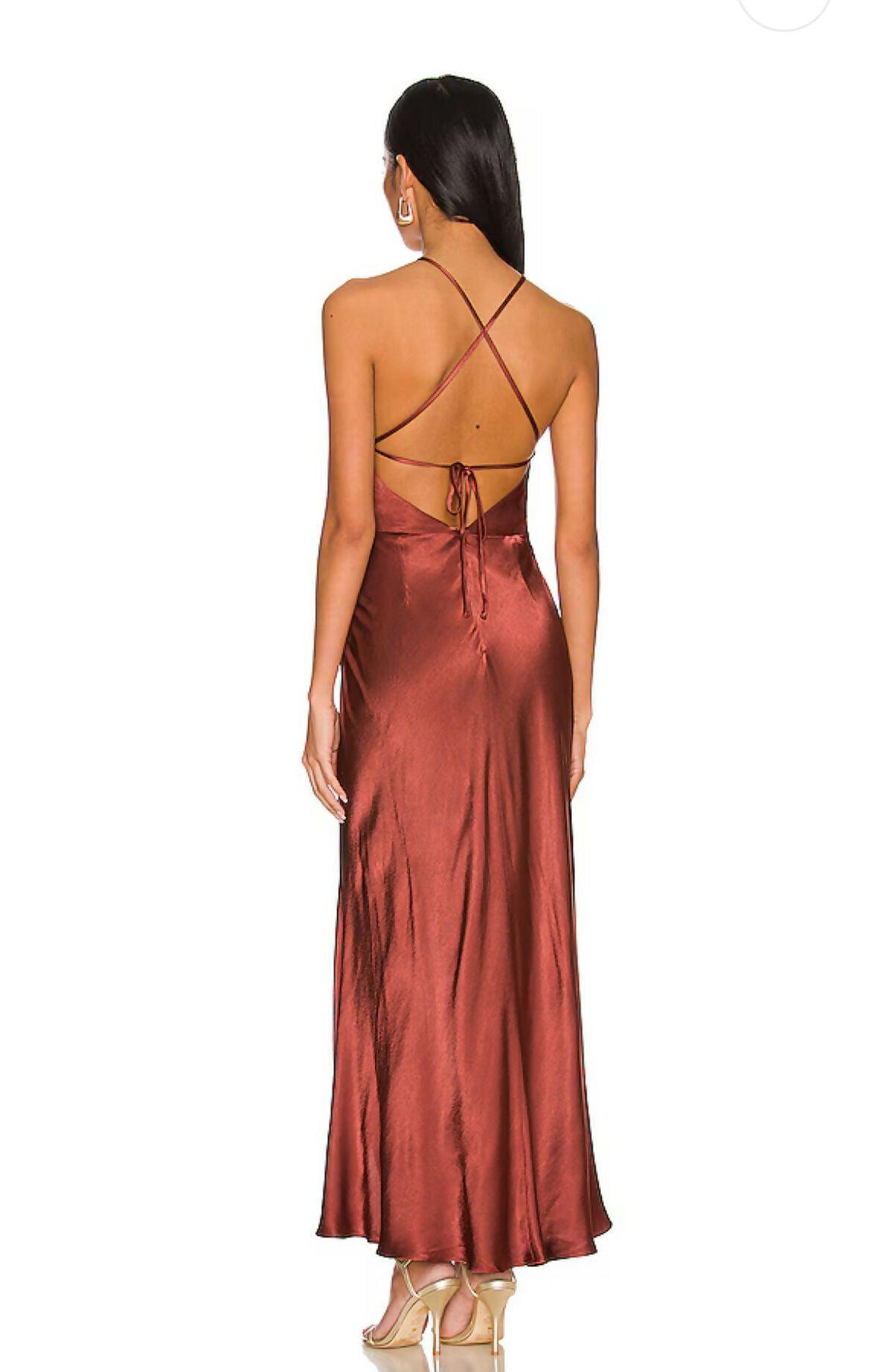 Thalia Gathered Square Neck Bias Midi Dress - Endless - UAE Rental and Resale for Women's Fashion
