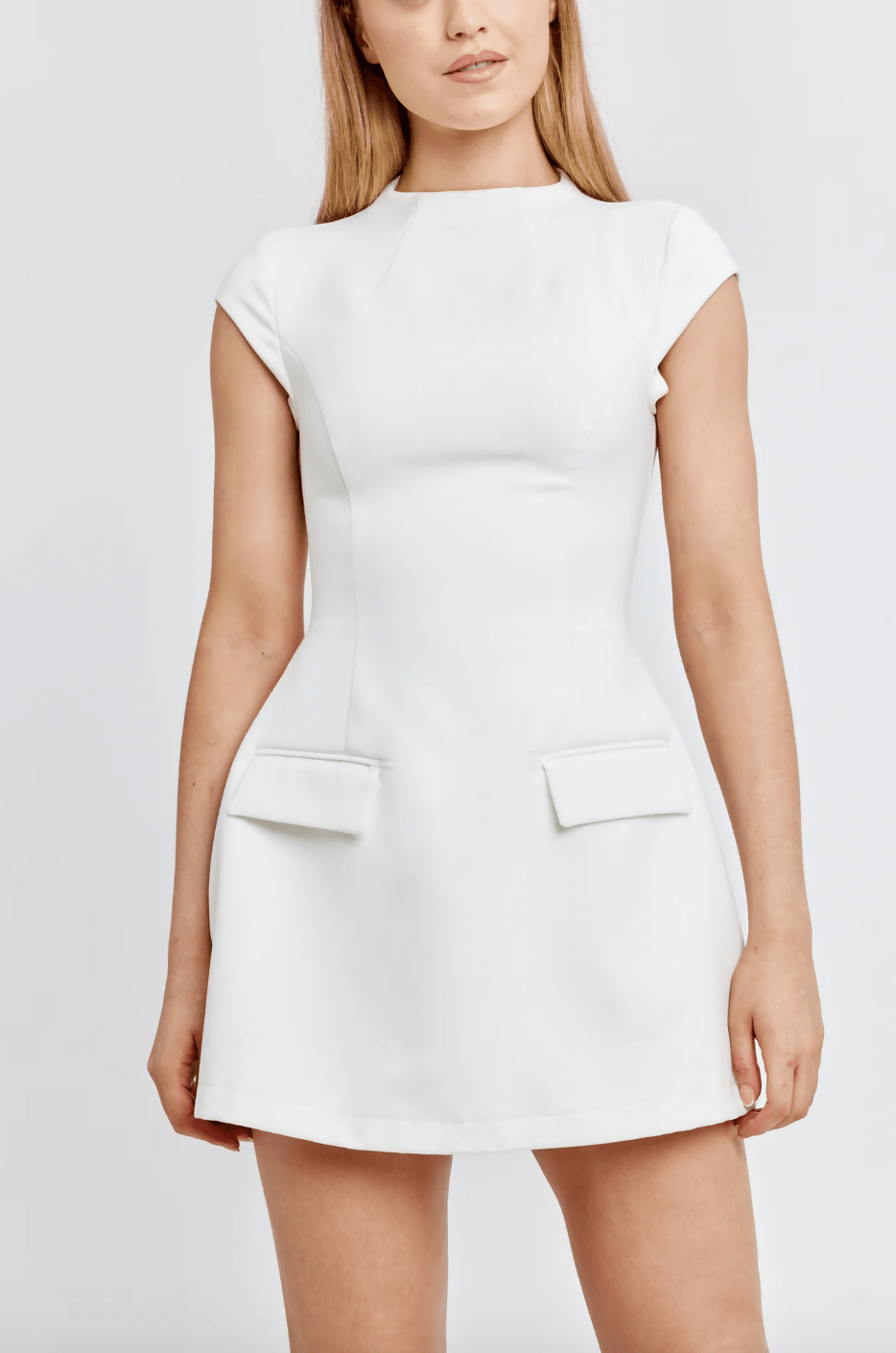 The Ultimate Muse Cap Sleeve Mini Dress in White - Endless - UAE Rental and Resale for Women's Fashion