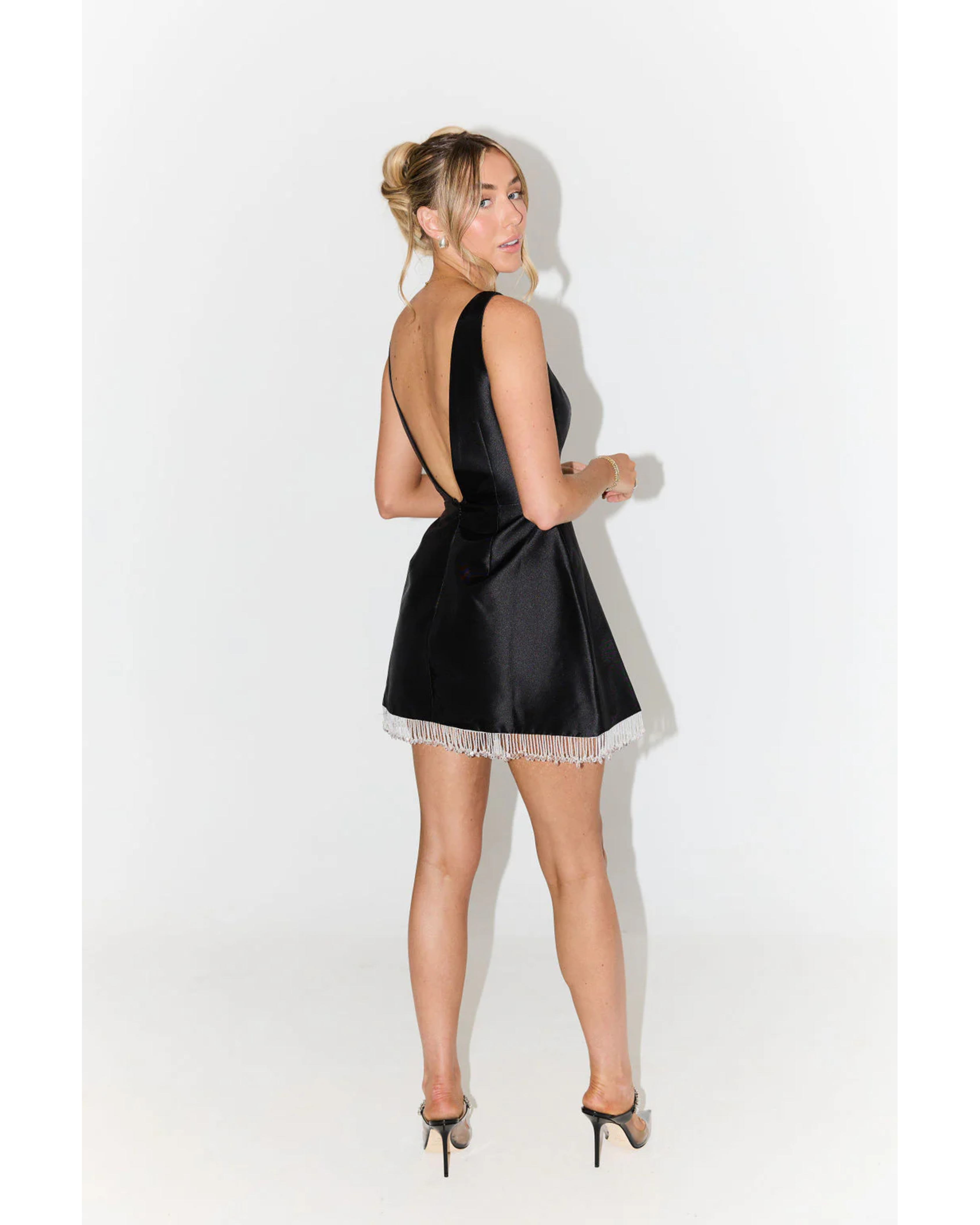 The Ultimate Muse Embellished Trim Mini Dress - Endless - UAE Rental and Resale for Women's Fashion