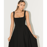 The Ultimate Muse High Waist Square Neck Midi Dress - Endless - UAE Rental and Resale for Women's Fashion