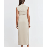 The Ultimate Muse Midi Top & Skirt Co-ord in Taupe - Endless - UAE Rental and Resale for Women's Fashion