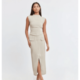 The Ultimate Muse Midi Top & Skirt Co-ord in Taupe - Endless - UAE Rental and Resale for Women's Fashion