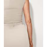 The Ultimate Muse Midi Top & Skirt Co-ord in Taupe - Endless - UAE Rental and Resale for Women's Fashion