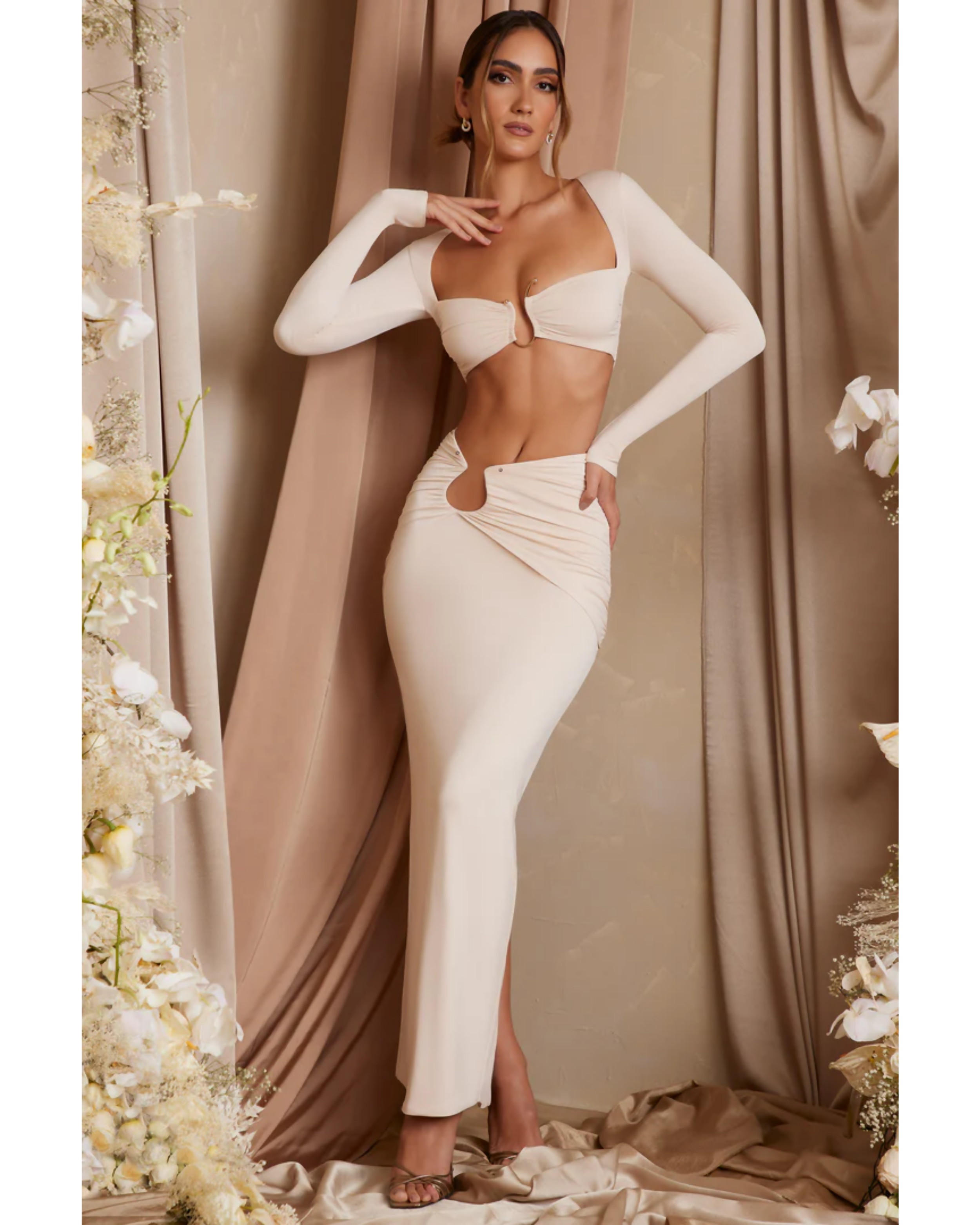 Tiani Asymmetric Draped Maxi Skirt - Endless - UAE Rental and Resale for Women's Fashion